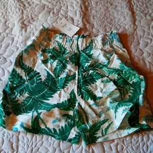 NWT H&M Linen Blend High Waist Shorts